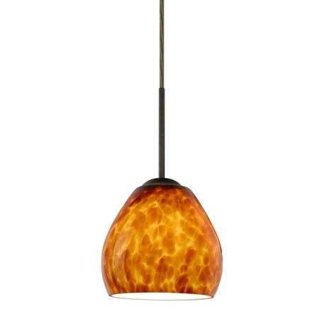 Besa Lighting-Besa Bolla Pendant Bronze Amber Cloud 1x50W Candelabra-1BC-412218-BR